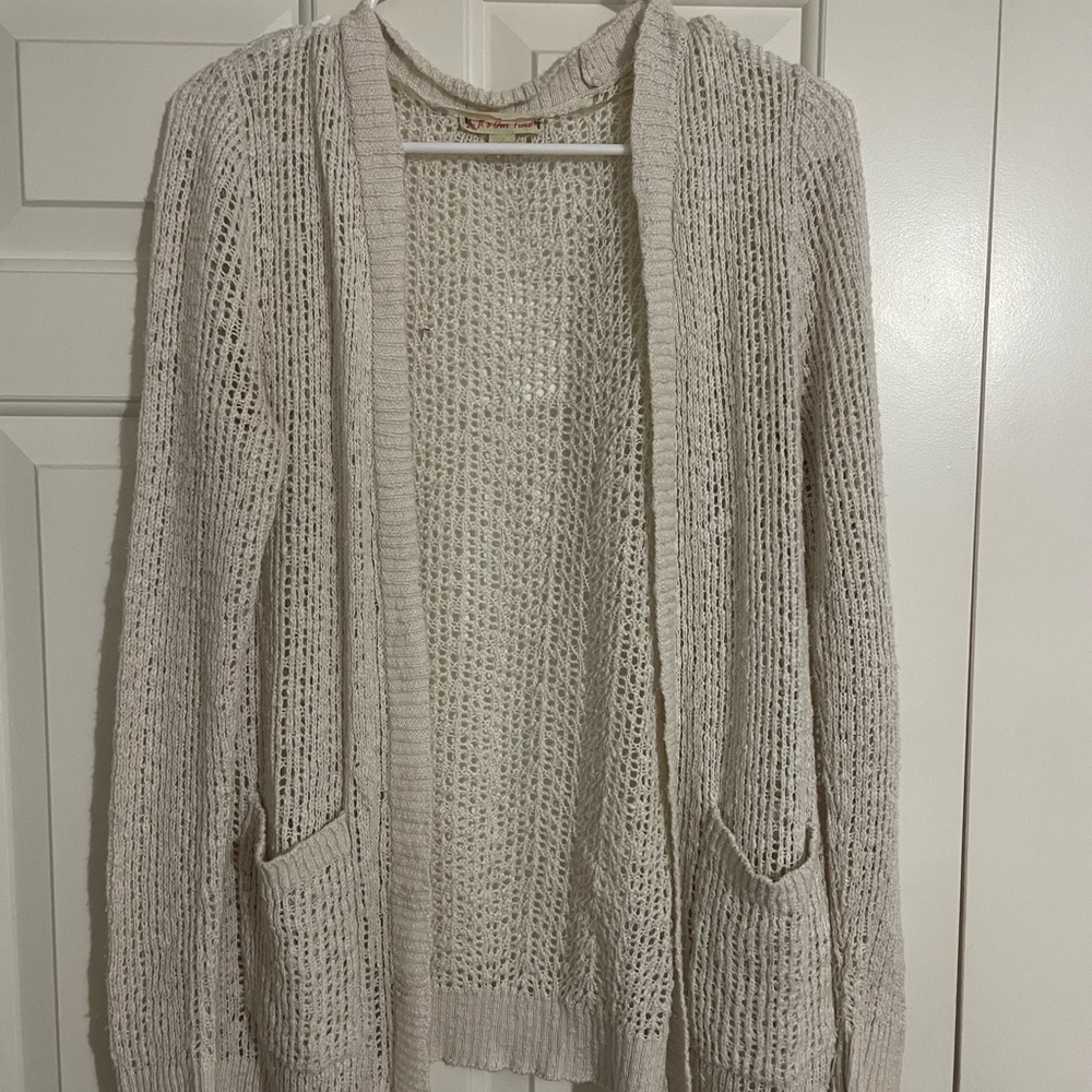 ITS OUT TIME off white cardigan